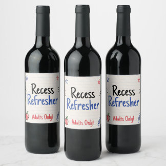 Customizable Adult Back to School Party Wine Label