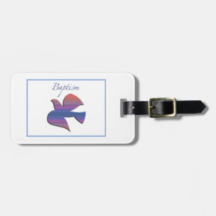 Customizable, Adult Baptism Dove Luggage Tag