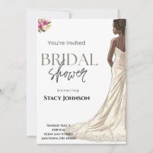 Customizable African-American Bride Bridal Shower