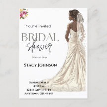 Customizable African-American Bride Bridal Shower