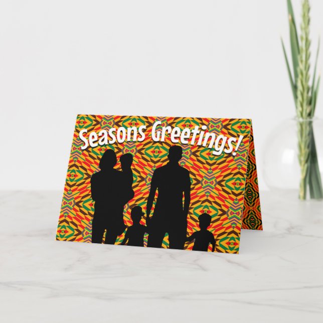 Customizable Afrocentric Holiday Greeting Card (Front)