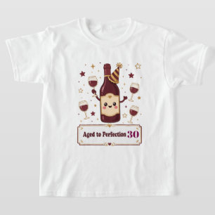 Customizable Aged to Perfection Cute Wine Birthday T-Shirt