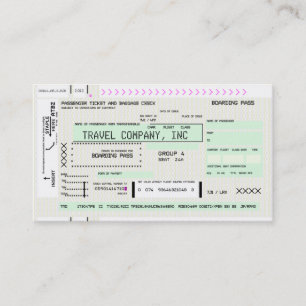 Customizable Airline Boarding Pass Business Card