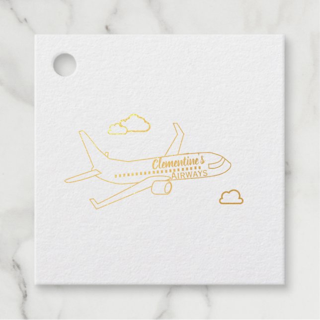 Customizable Airplane Favour Tags (Front)