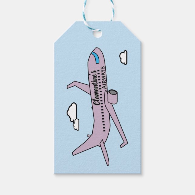 Customizable Airplane  Gift Tags (Front)