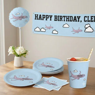 Customizable Airplane Paper Plate