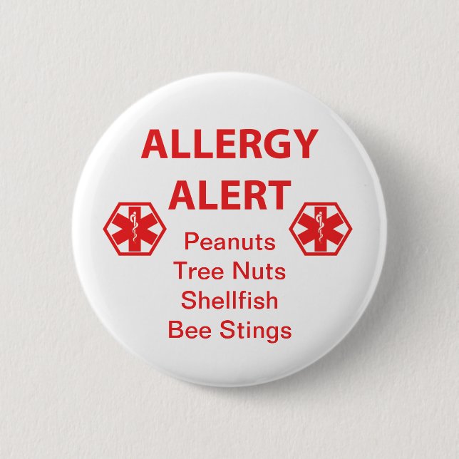 Customizable Allergy Alert Button (Front)