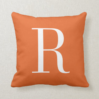 Customizable Alphabet Monogram Pillow - Orange