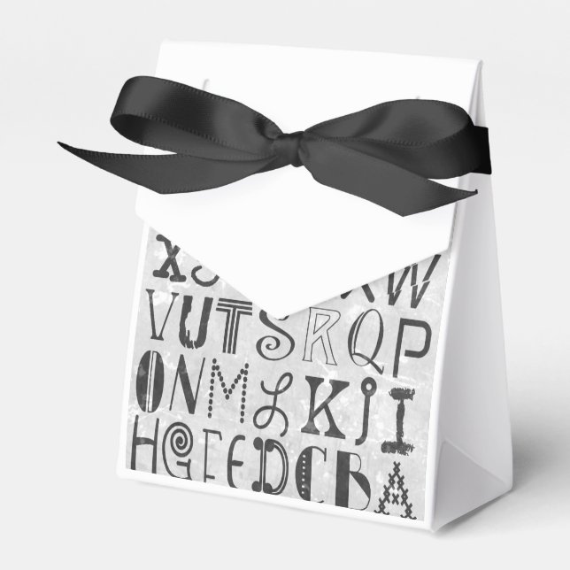 Customizable Alphabet Typography Favour Box (Front Side)