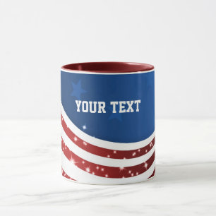 Customizable American theme stars & stripes Mug