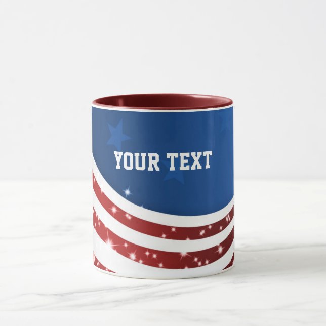 Customizable American theme stars & stripes Mug (Center)
