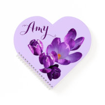 Customizable Amy name purple crocus floral   