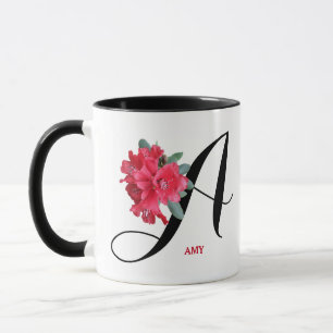 Customizable Amy name red flowers boho pretty Mug