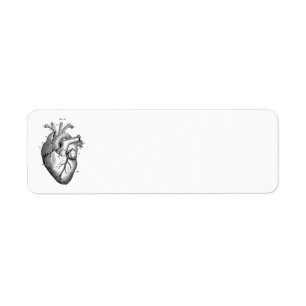 Customizable Anatomical Heart Return Address Label