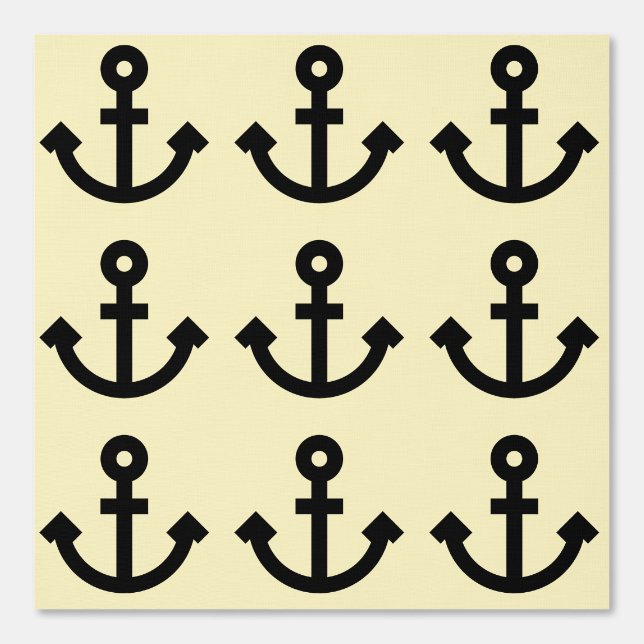 Customizable Anchor Icon Pattern over Blonde Yello Wallpaper (Front)