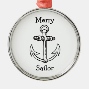 Customizable Anchor Metal Ornament