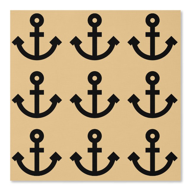 Customizable Anchor Pattern over Gold Background Wallpaper (Front)