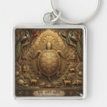 Customizable Ancient Turtle Art Heritage Keychain