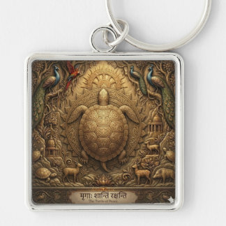 Customizable Ancient Turtle Art Heritage Keychain