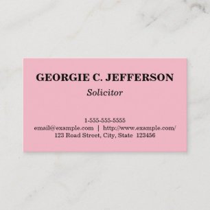Customizable and Basic Solicitor Business Card