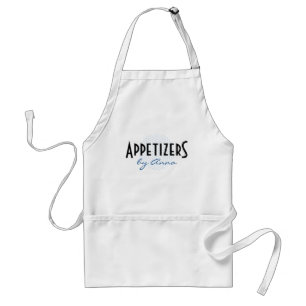 Customizable and Classy Apron with blue polka dots