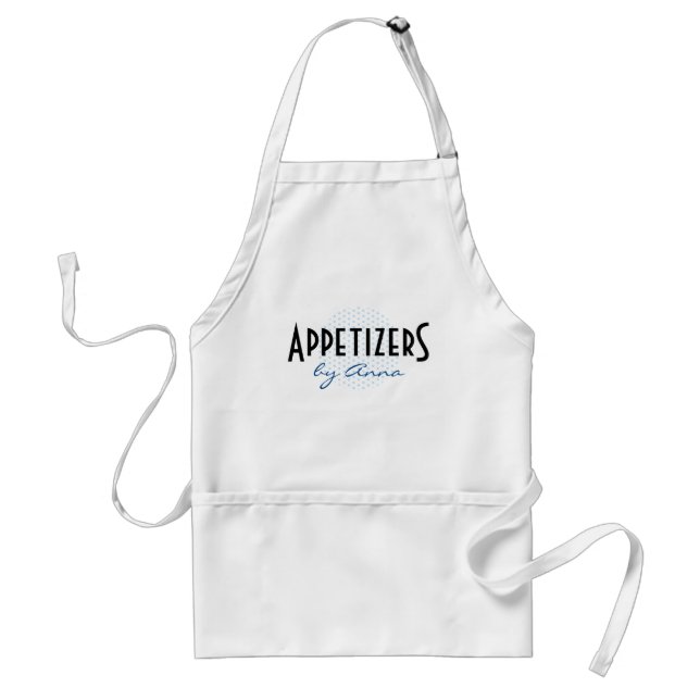 Customizable and Classy Apron with blue polka dots (Front)