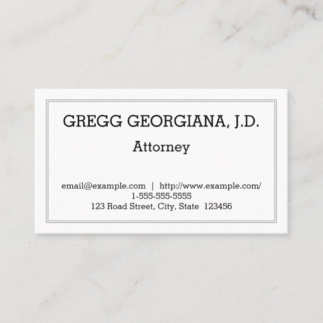 Customizable and Minimal Attorney Business Card (Front)