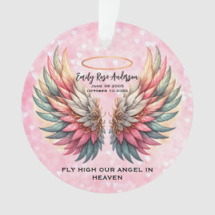 Customizable Angel Wings Memorial  Ornament