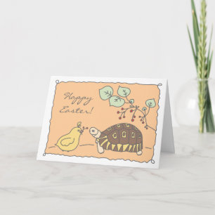 Customizable Angulate Tortoise Easter Card 4