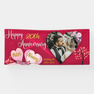 Customizable Anniversary banner with photo & Text