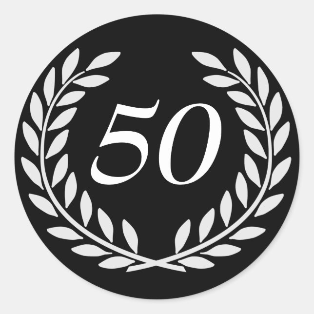 Customizable Anniversary Classic Round Sticker (Front)