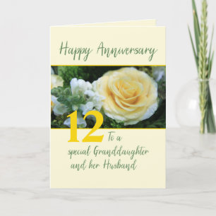 Customizable Anniversary  Granddaughter & Husband Card