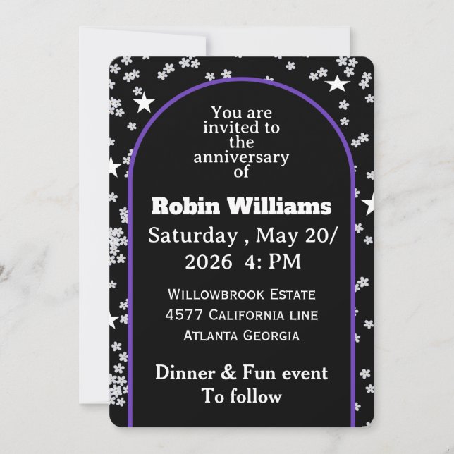 Customizable Anniversary Invitation | Editable  (Front)