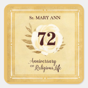 Customizable Anniversary of Religious Life Nun Square Sticker