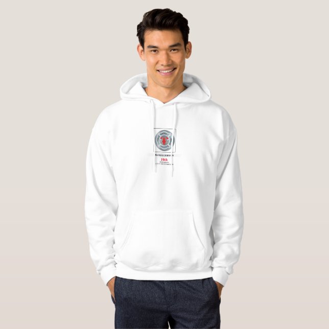 Customizable, Anniversary with Fire Department Hoodie (Front Full)