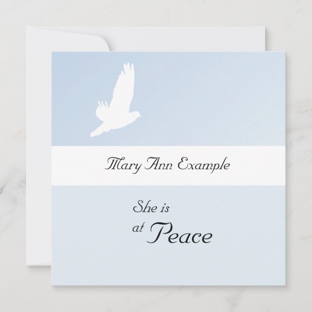 Customizable Announcement of Death / Passing (Front)