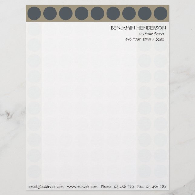 Customizable any Colour Polka Dots Pattern on Latt Letterhead (Front)