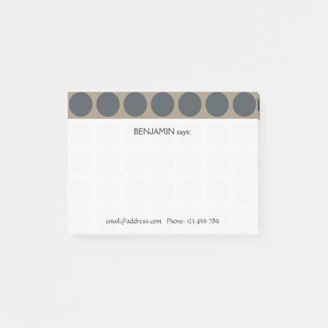 Customizable any Colour Polka Dots Pattern on Latt Post-it Notes (Front)