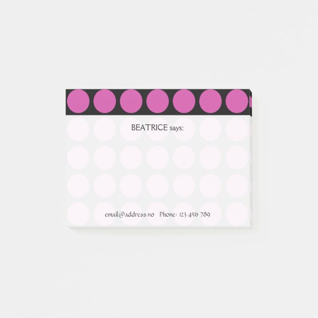 Customizable any Colour Polka Dots Pattern on Post-it Notes (Front)