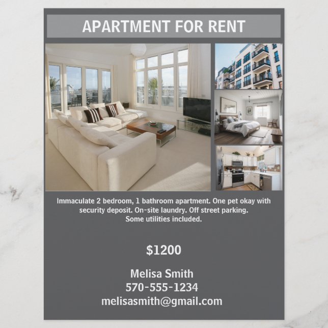 Customizable Apartment for Rent Flyer (Front)