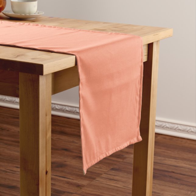 Customizable Apricot Solid Colour Blank Template Medium Table Runner (In Situ)