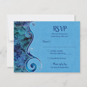 Customizable Aqua Blue RSVP Card