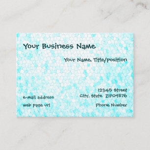 Customizable Aqua Mosaic Chubby Business Cards