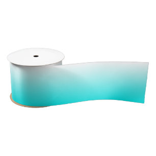 Customizable Aqua Ombre Satin Ribbon