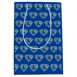 Customizable Aquarius Orca Killer Whale Navy Blue Medium Gift Bag