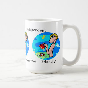 Customizable Aquarius traits Cute Cartoon Zodiac Coffee Mug