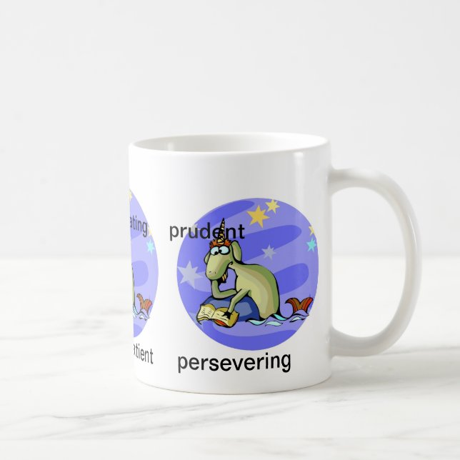 Customizable Aquarius traits Cute Cartoon Zodiac Coffee Mug (Right)