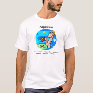 Customizable Aquarius traits Cute Cartoon Zodiac T-Shirt
