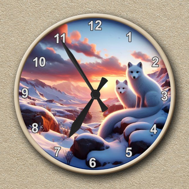 Customizable Arctic Fox Winter Landscape Clock (Creator Uploaded)