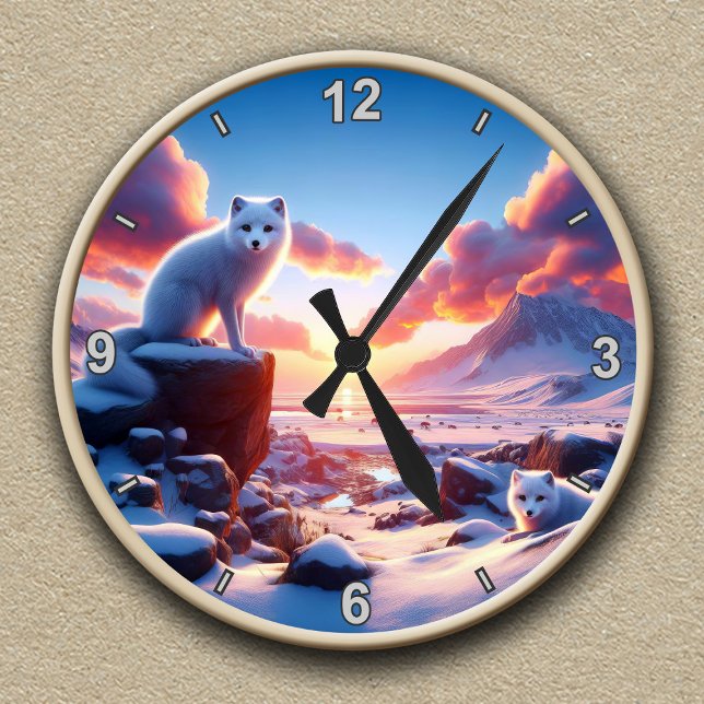 Customizable Arctic Fox Winter Landscape Clock (Creator Uploaded)